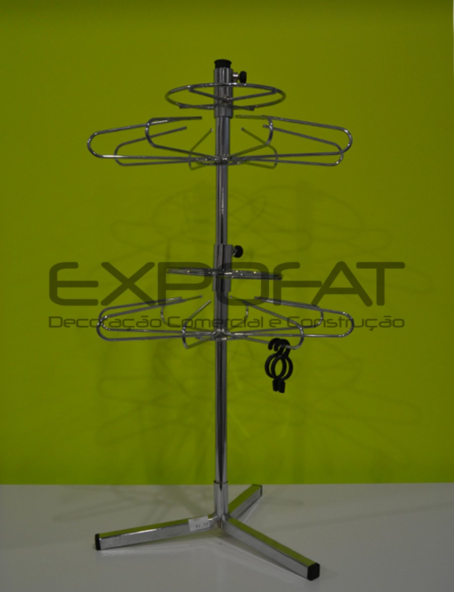Expositor de balcão com rosetas