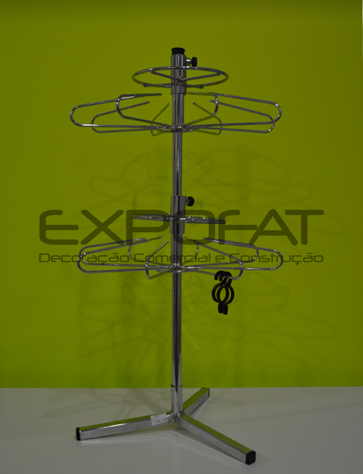 Expositor de balcão com rosetas